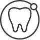 Tooth inside of circle icon